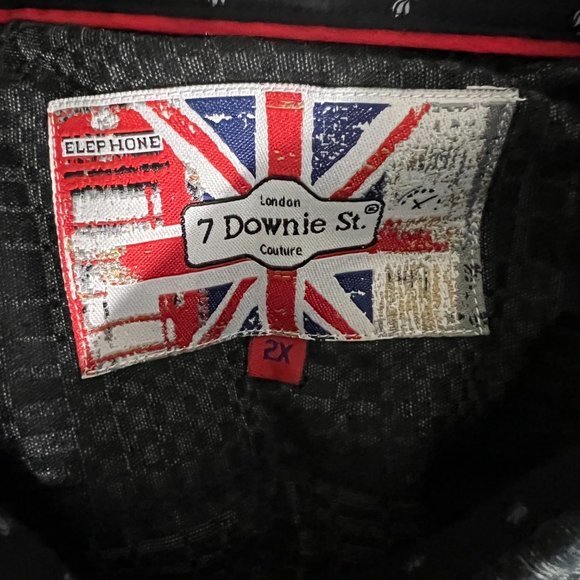 7 DOWNIE ST. Black Beige Button Down Short Sleeve‎ Shirt (2X) - Picture 7 of 10
